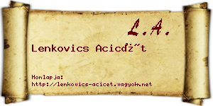 Lenkovics Acicét névjegykártya